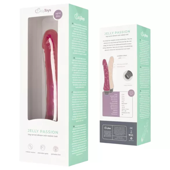 Easytoys Jelly Passion - vibromasseur réaliste - silicone rose