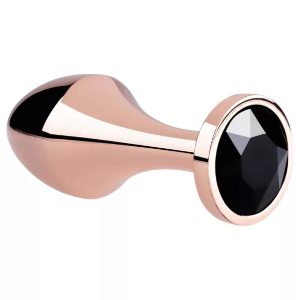 Rosy Gold - Plug anal - Pierre noire - métal rose gold