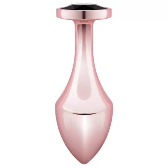 Rosy Gold - Plug anal - Pierre noire - métal rose gold