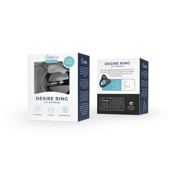 Easytoys Desire Ring - anneau pénien et testiculaire flexible - silicone noir