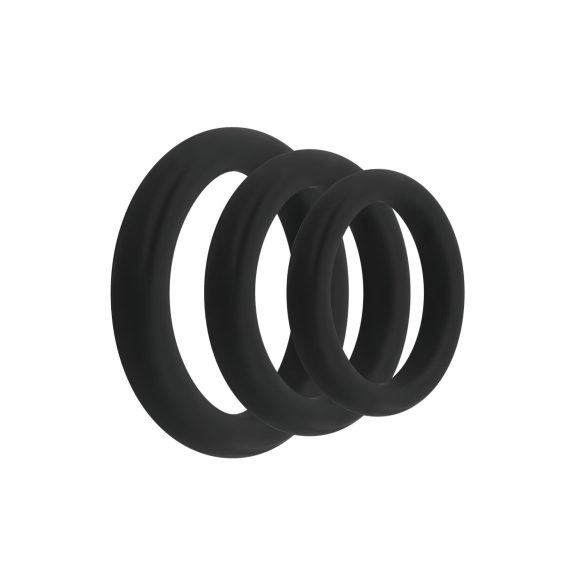 Easytoys - set de cockrings - 3 anneaux - silicone noir