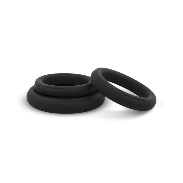 Easytoys - set de cockrings - 3 anneaux - silicone noir