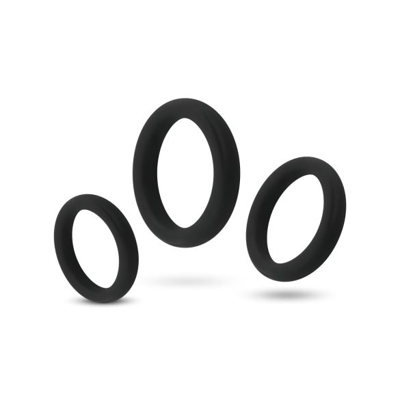 Easytoys - set de cockrings - 3 anneaux - silicone noir