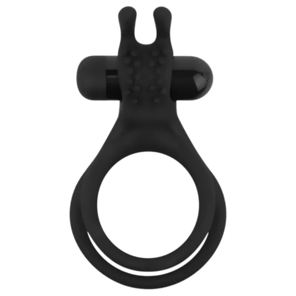 Easytoys - Anneau pénien vibrant pour pénis et testicules - silicone noir