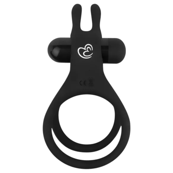 Easytoys - Anneau pénien vibrant pour pénis et testicules - silicone noir