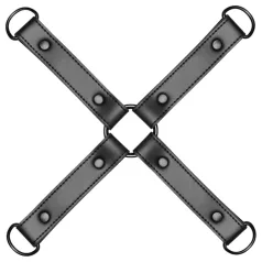   Bedroom Fantasies - croix de bondage - fixation croisée - simili cuir noir