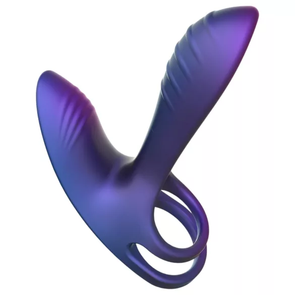 Hueman Infinity Ignite - anneau pénis et testicules vibrant - silicone violet