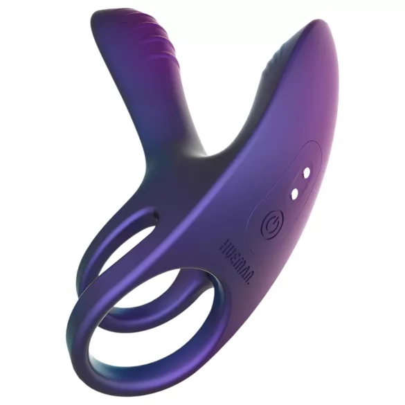 Hueman Infinity Ignite - anneau pénis et testicules vibrant - silicone violet