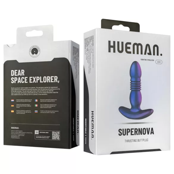 Hueman Supernova - plug anal vibrant à va-et-vient - silicone violet