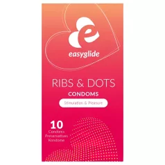 EasyGlide - préservatif nervuré et à reliefs - 10 pièces