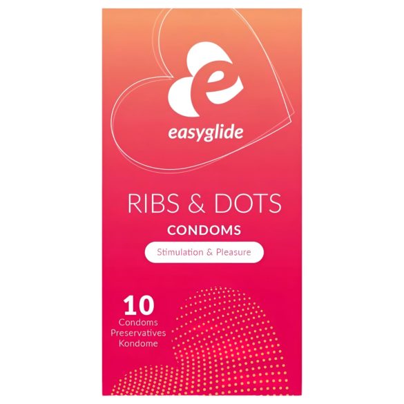 EasyGlide - préservatif nervuré et à reliefs - 10 pièces