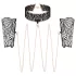 Rosy Gold - collier et menottes poignet - noir