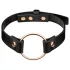 Rosy Gold - collier de cou bondage - simili cuir noir rose gold