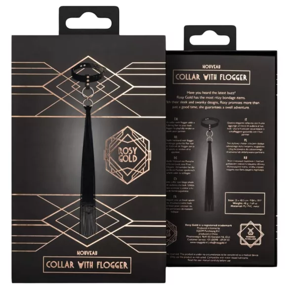 Rosy Gold - collier et tapette (noir)