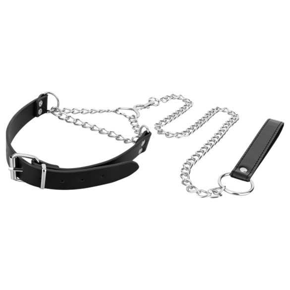 Bedroom Fantasies - collier avec laisse - cuir noir