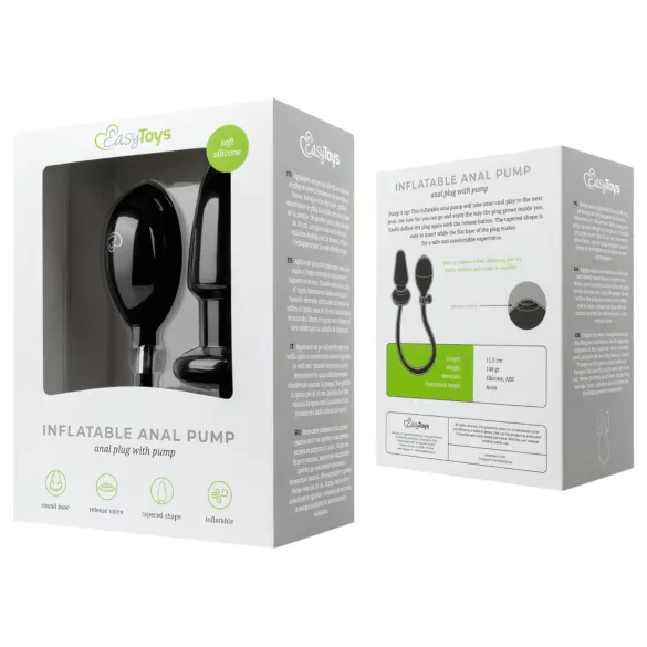 EasyToys - plug anal gonflable - silicone noir