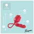Teazers Rose - vibromasseur à va-et-vient avec stimulateur clitoridien langue (rouge)