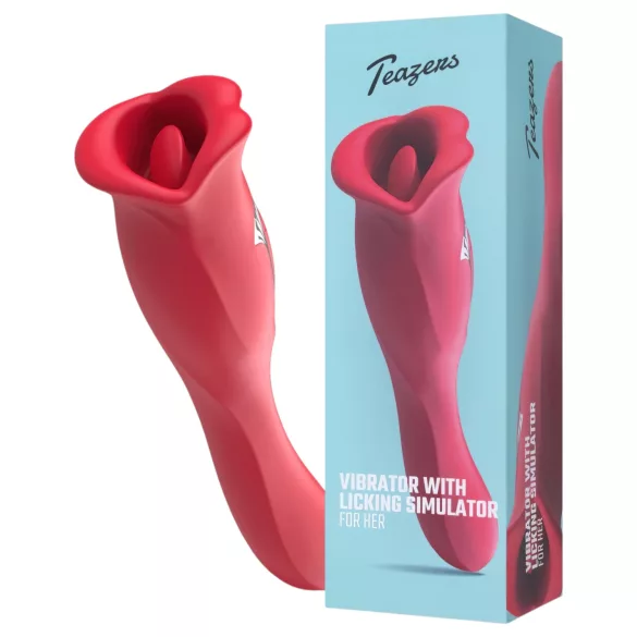 Teazers - vibromasseur double avec stimulateur clitoridien à langue (rouge)