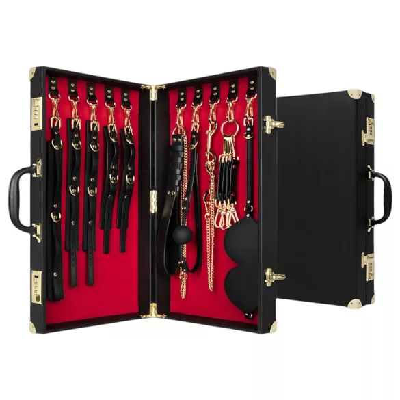 Bedroom Fantasies - Coffret BDSM 11 pièces - accessoires bondage cuir noir