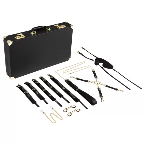 Bedroom Fantasies - Coffret BDSM 11 pièces - accessoires bondage cuir noir