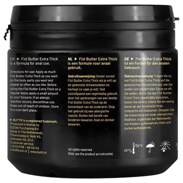 BUTTR - baume pour fist-fucking - lubrifiant - 500 ml