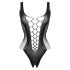 Christine - Body en résille à décolleté plongeant - (noir) - XS-XL