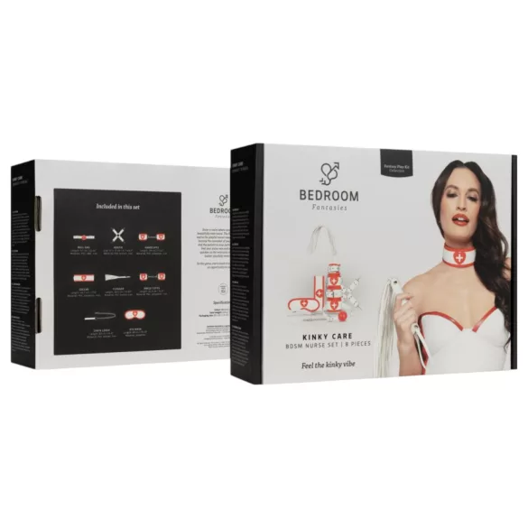 Bedroom Fantasies - Costume infirmière 8 pièces - rouge et blanc