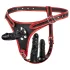 Easytoys - harnais avec triple godemichet - noir