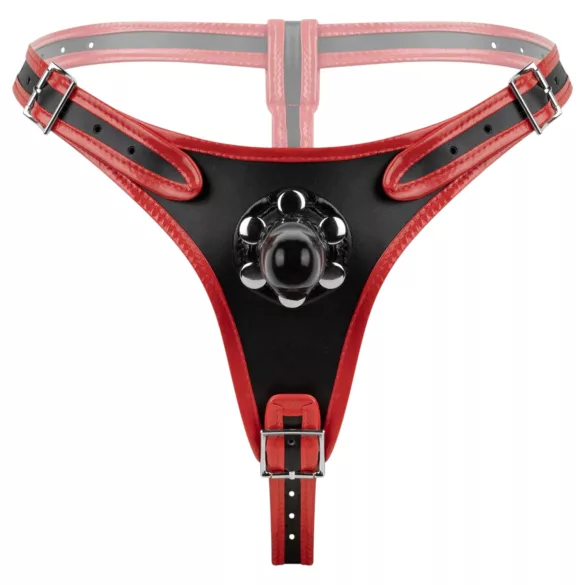 Easytoys - harnais avec triple godemichet - noir