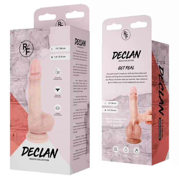 Real Fantasy Declan - gode réaliste avec prépuce (couleur chair) - 18 cm