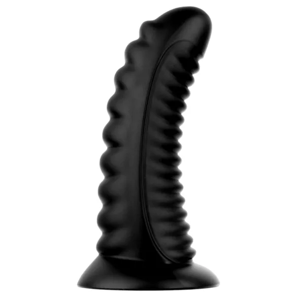 BUTTR Double Ribbed - plug anal géant à grosses côtes (noir) - 26 cm