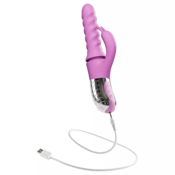 Good Vibes Only - vibromasseur rotatif et à va-et-vient avec bras clitoridien (rose)