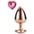 Gleaming Love - plug anal aluminium pierre cœur - rose gold