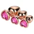 Gleaming Love - plug anal cœur - set de 3 - rosegold