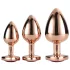 Gleaming Love - plug anal cœur - set de 3 - rosegold