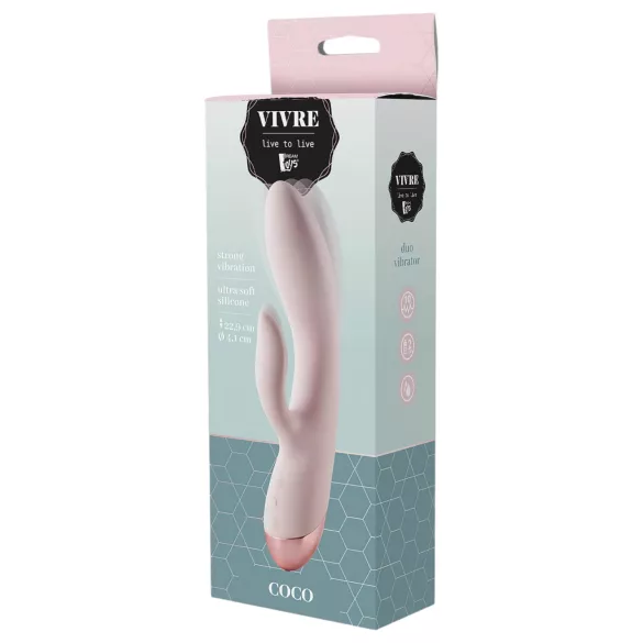 Vivre Coco - vibromasseur rabbit rechargeable - stimulation clitoridienne - rose