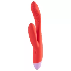   Dreamtoys - Vibromasseur point G avec stimulateur clitoris - silicone rouge