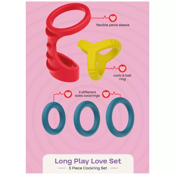 Dreamtoys Love Signal - Set de cock rings (multicolore)