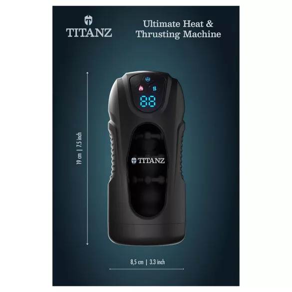 Titanz Ultimate Heat & Thrusting - masturbateur automatique (noir)