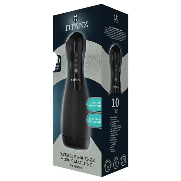 Titanz Ultimate Squeeze & Suck - masturbateur automatique (noir)