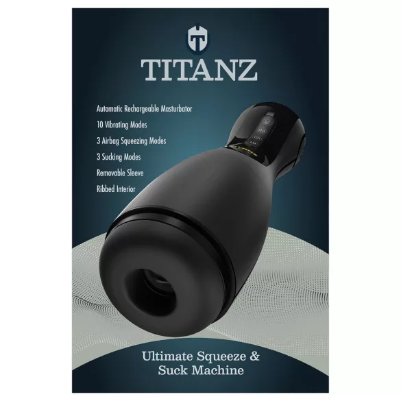 Titanz Ultimate Squeeze & Suck - masturbateur automatique (noir)