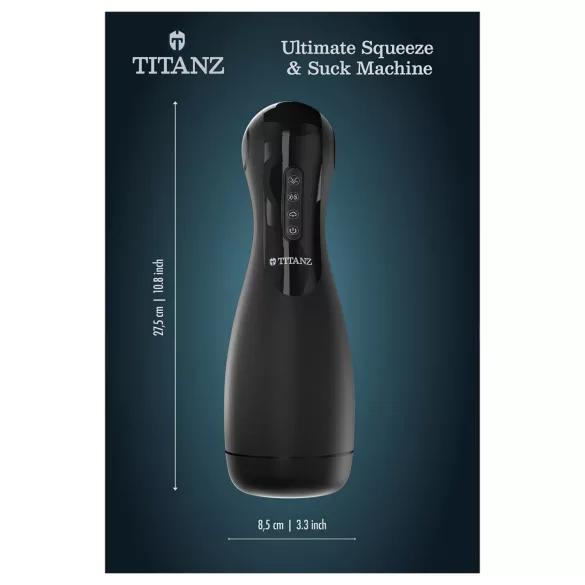 Titanz Ultimate Squeeze & Suck - masturbateur automatique (noir)