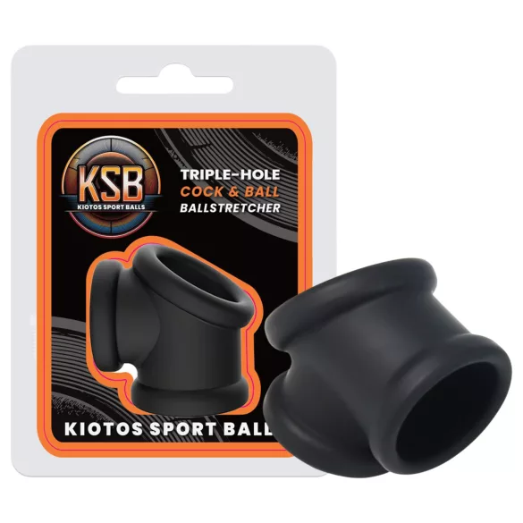 Kiotos - extenseur de pénis et de testicules en silicone (noir)