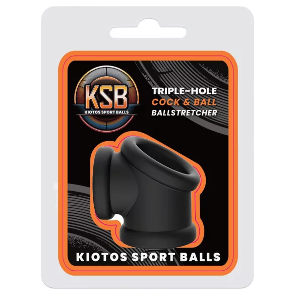 Kiotos - extenseur de pénis et de testicules en silicone (noir)