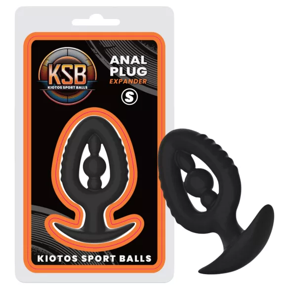 Kiotos - plug anal en silicone avec dilatateur S (noir)