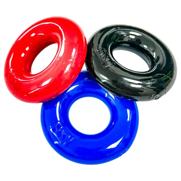 Kiotos Max-Stretch - ensemble d’anneaux péniens extensibles (noir/rouge/bleu)