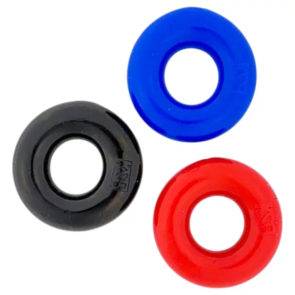 Kiotos Max-Stretch - ensemble d’anneaux péniens extensibles (noir/rouge/bleu)