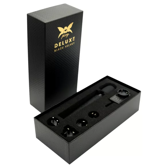 Pixey Deluxe Black Velvet - vibromasseur wand M (noir)
