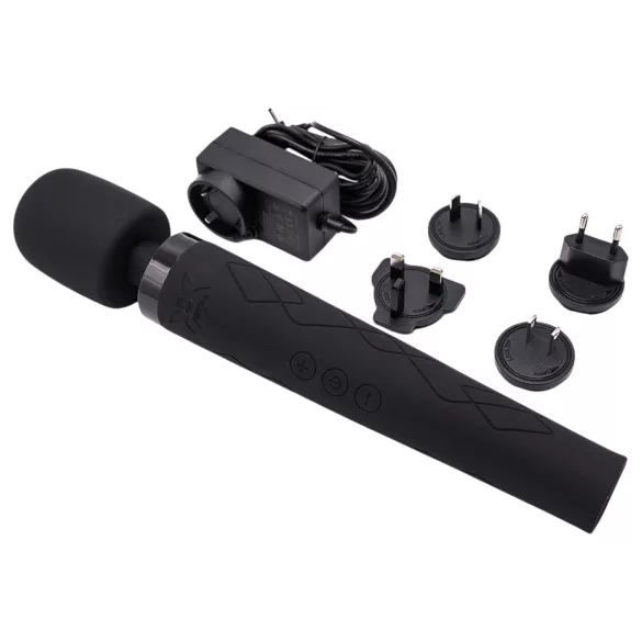Pixey Deluxe Black Velvet - vibromasseur wand M (noir)