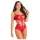 Zôf Ruby - body en dentelle à découpes avec bretelles réglables (rouge)